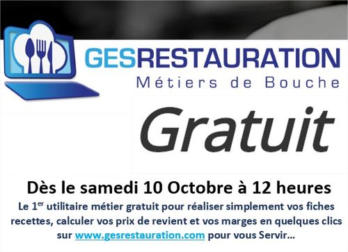 GesRestauration Gratuit - Sortie officielle ce jour 10 octobre 2020 à 12 heures