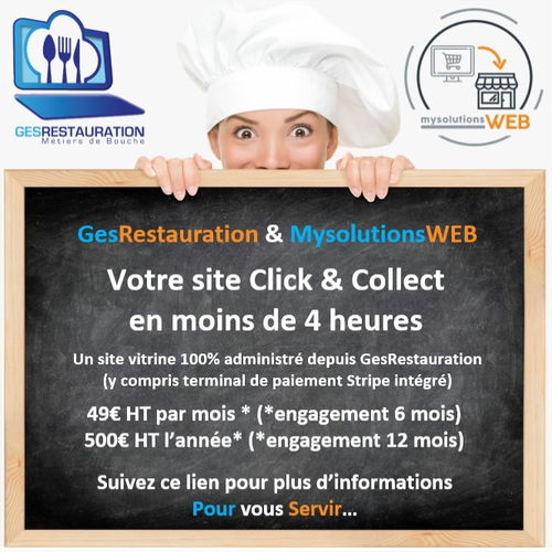 GesRestauration + Click & Collect MysolutionsWEB " offert*" pendant 12 mois