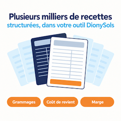 Plusieurs milliers de recettes professionnelles dans DionySols Plusieurs milliers de recettes professionnelles dans DionySols