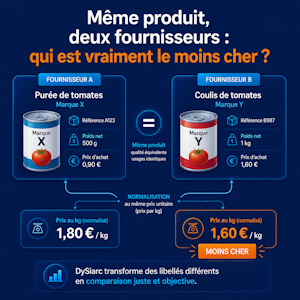 Comparaison inter-fournisseurs sur équivalences - DySiarc
