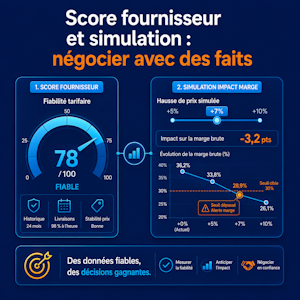 Score fournisseur et simulation d'impact sur la marge