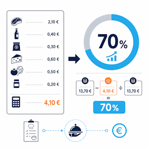 Calculer la marge brute d'une recette - formules et exemples