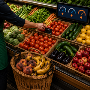 Rayon fruits et légumes supermarché - Casse, pertes et marge